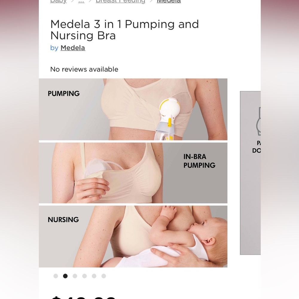 Medela Medela 3 in 1 Pumping and Nursing Bra lot of 2 size large